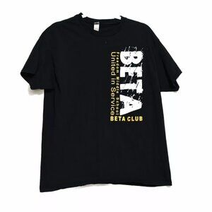 BETA Club Freedom Middle School Mens Black T Shirt Graphic Logo Short Sleeve L